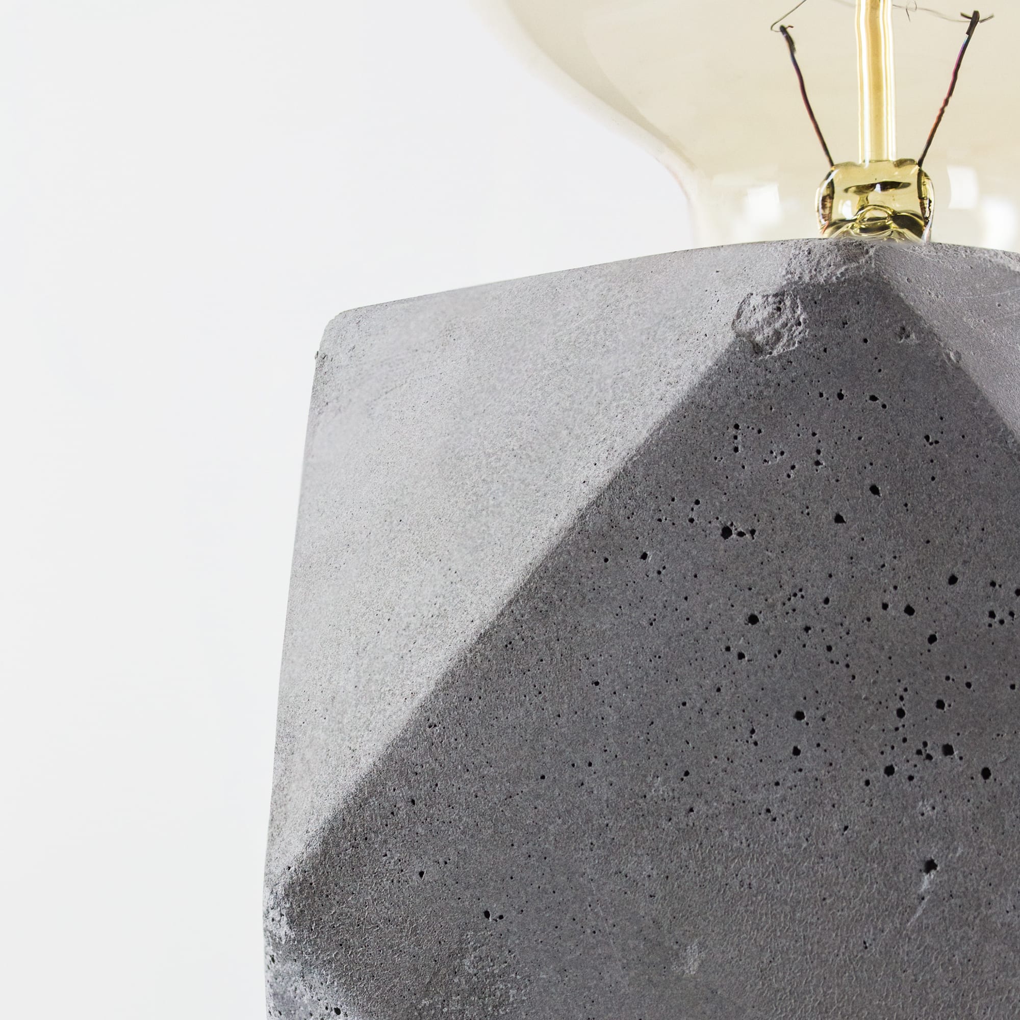 Geometric Hexagon Concrete Cement Accent Table Lamp
